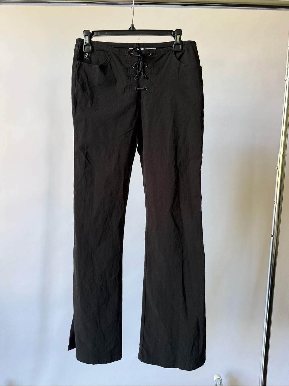 Vintage Guess Black Lace-Up Straight-Leg Pants
